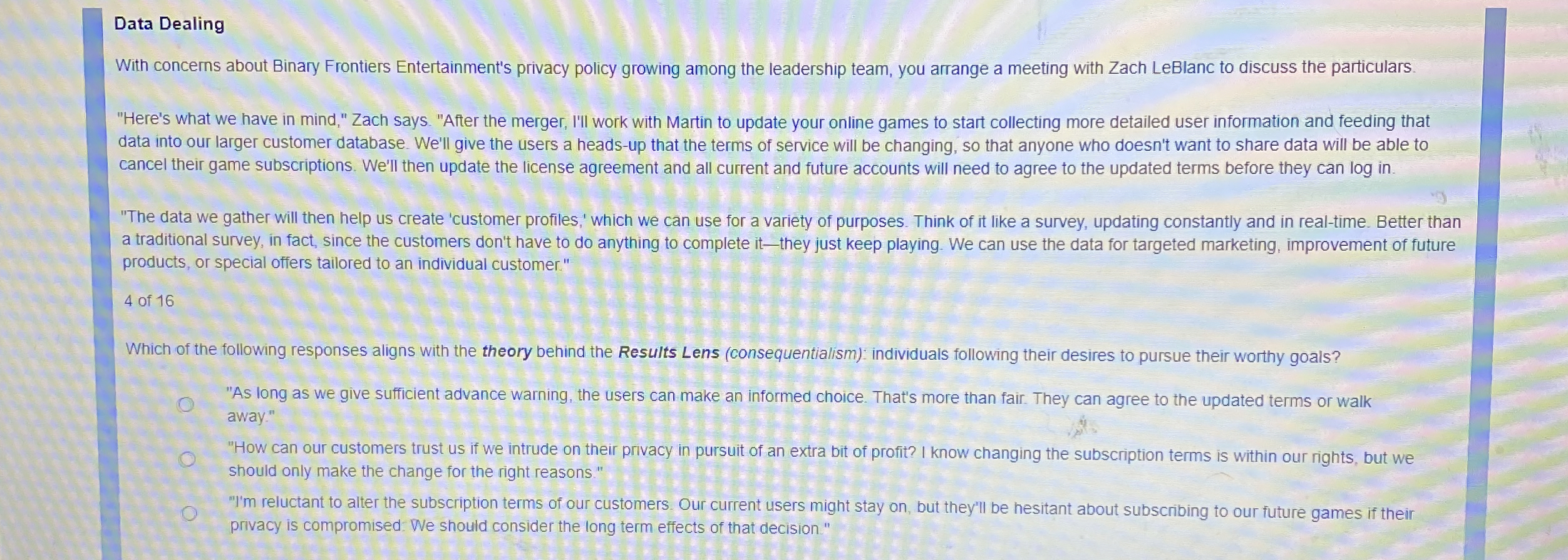  Data Dealing With concerns about Binary Frontiers Entertainment's privacy policy growing