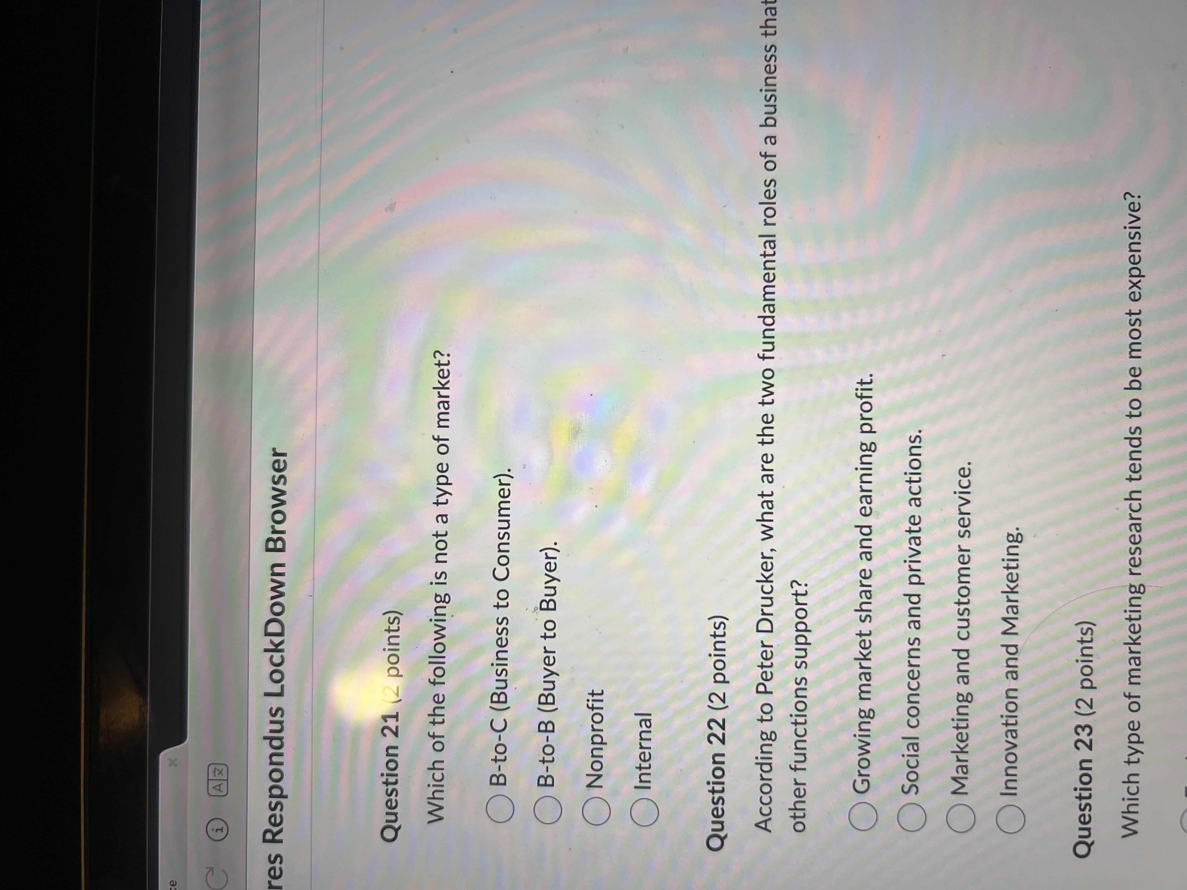  Question 21(2 points) Which of the following is not a type