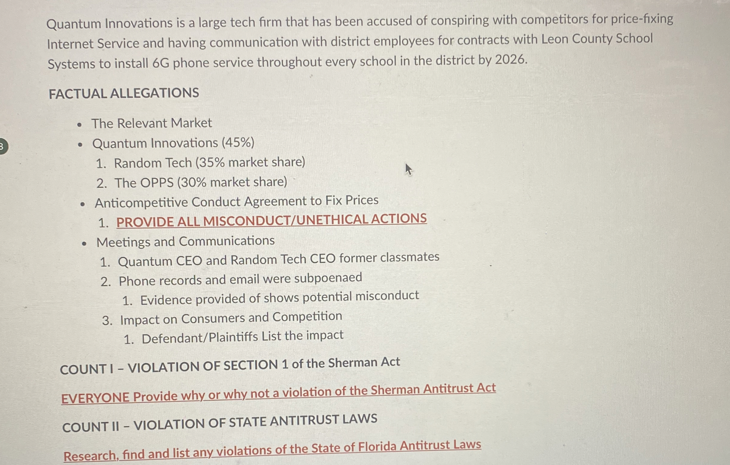  Quantum Innovations is a large tech firm that has been accused