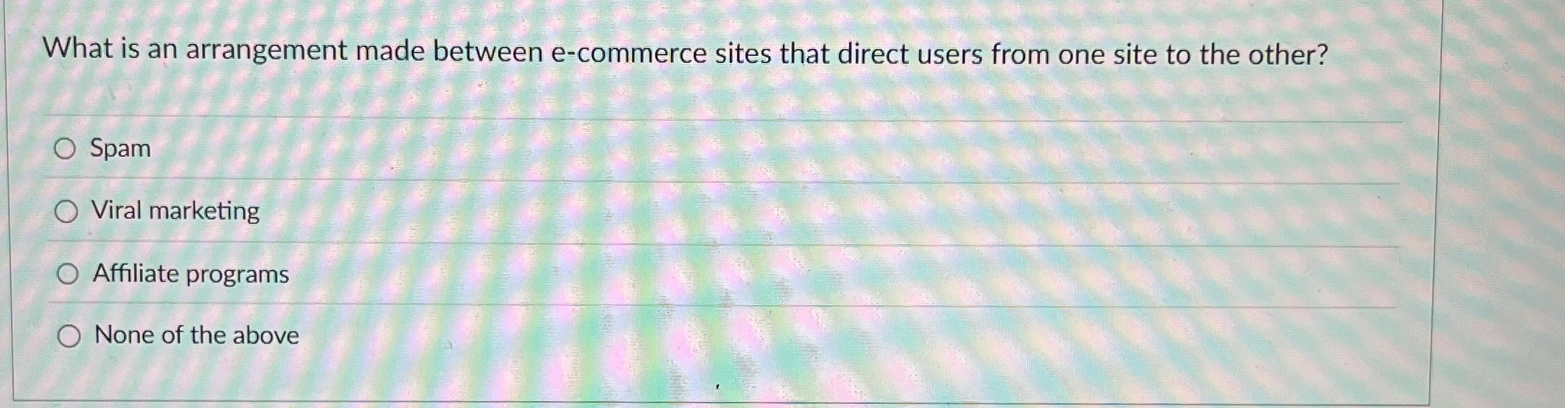  What is an arrangement made between e-commerce sites that direct users