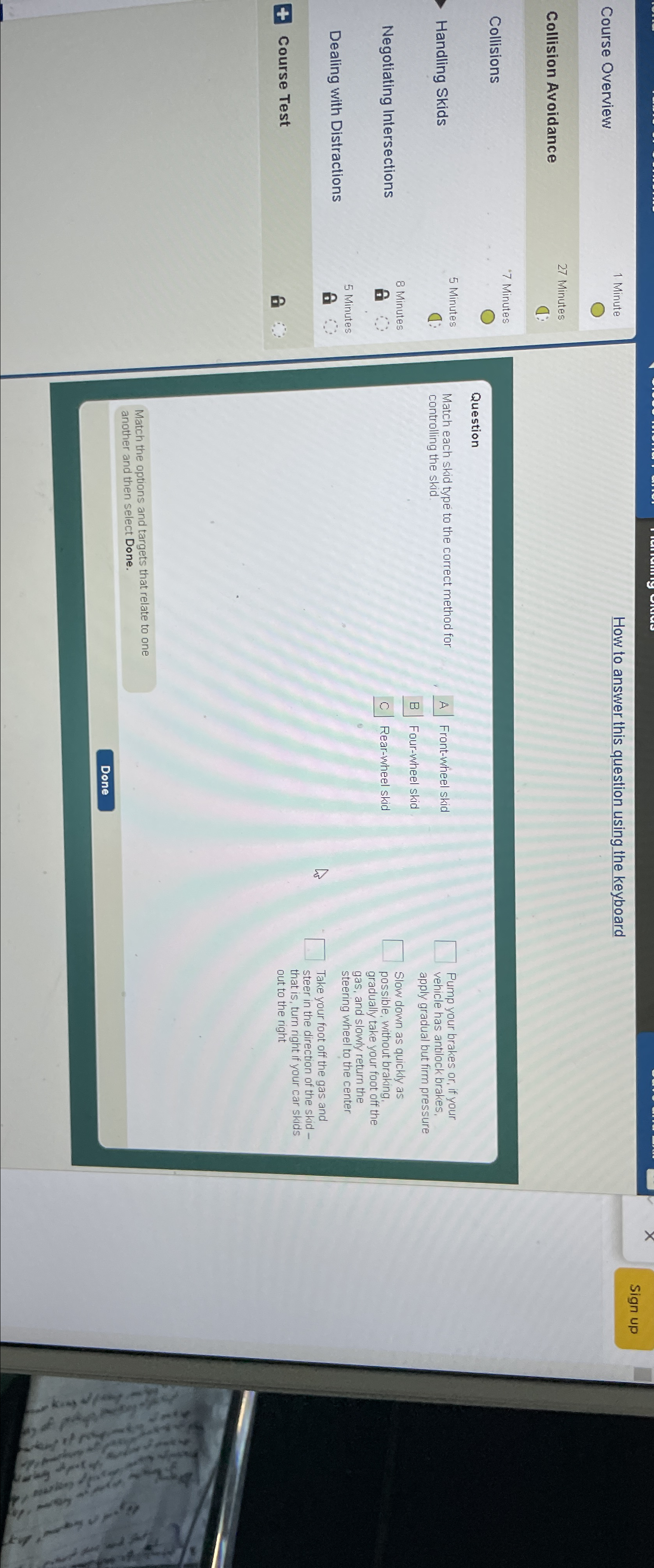  Course Overview How to answer this question using the keyboard Sign