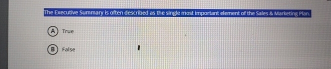  The Executive Summary is often described as the single most important