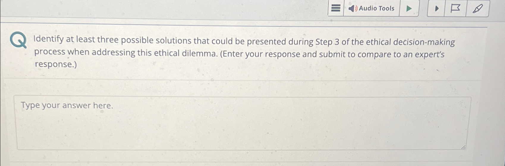  Audio Tools Identify at least three possible solutions that could be