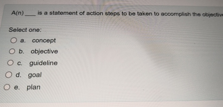  A(n) is a statement of action steps to be taken to