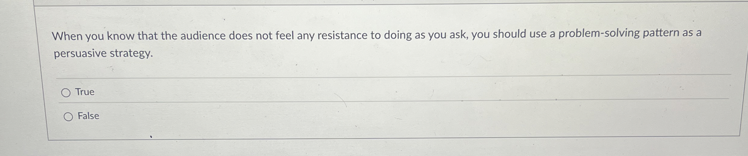  When you know that the audience does not feel any resistance