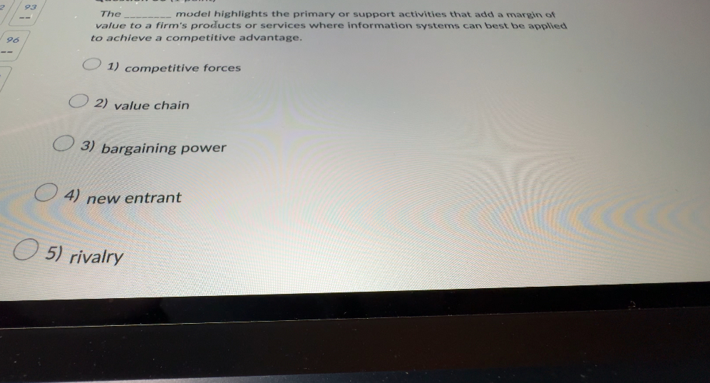  The model highlights the primary or support activities that add a