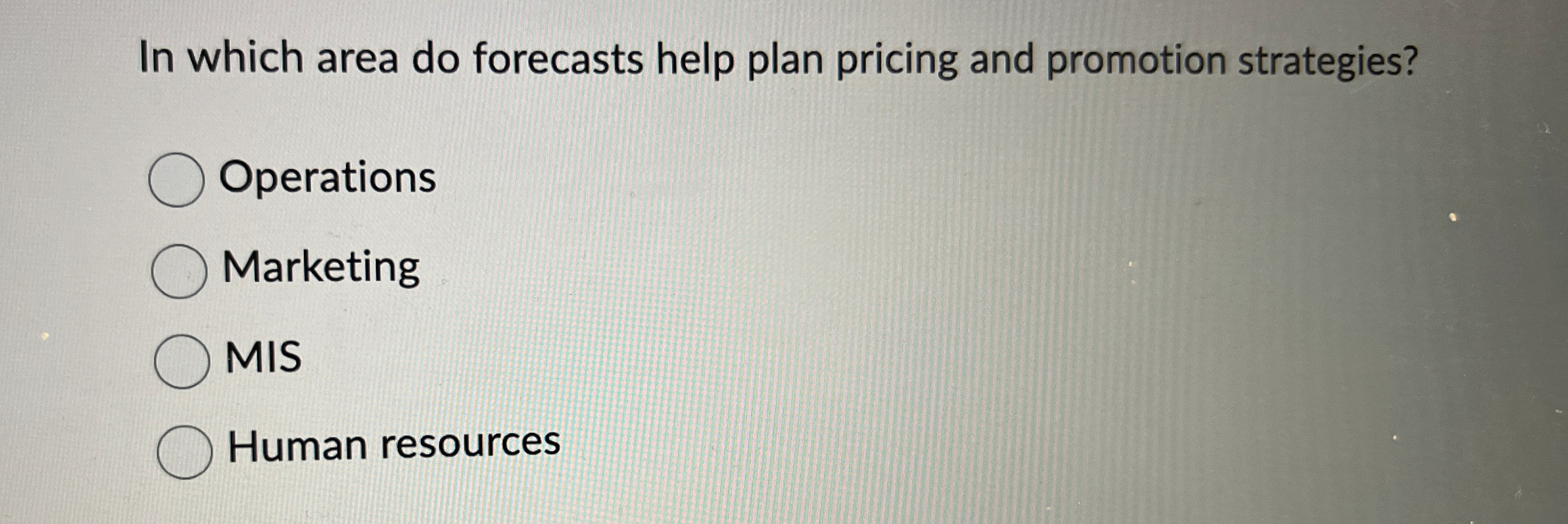  In which area do forecasts help plan pricing and promotion strategies?