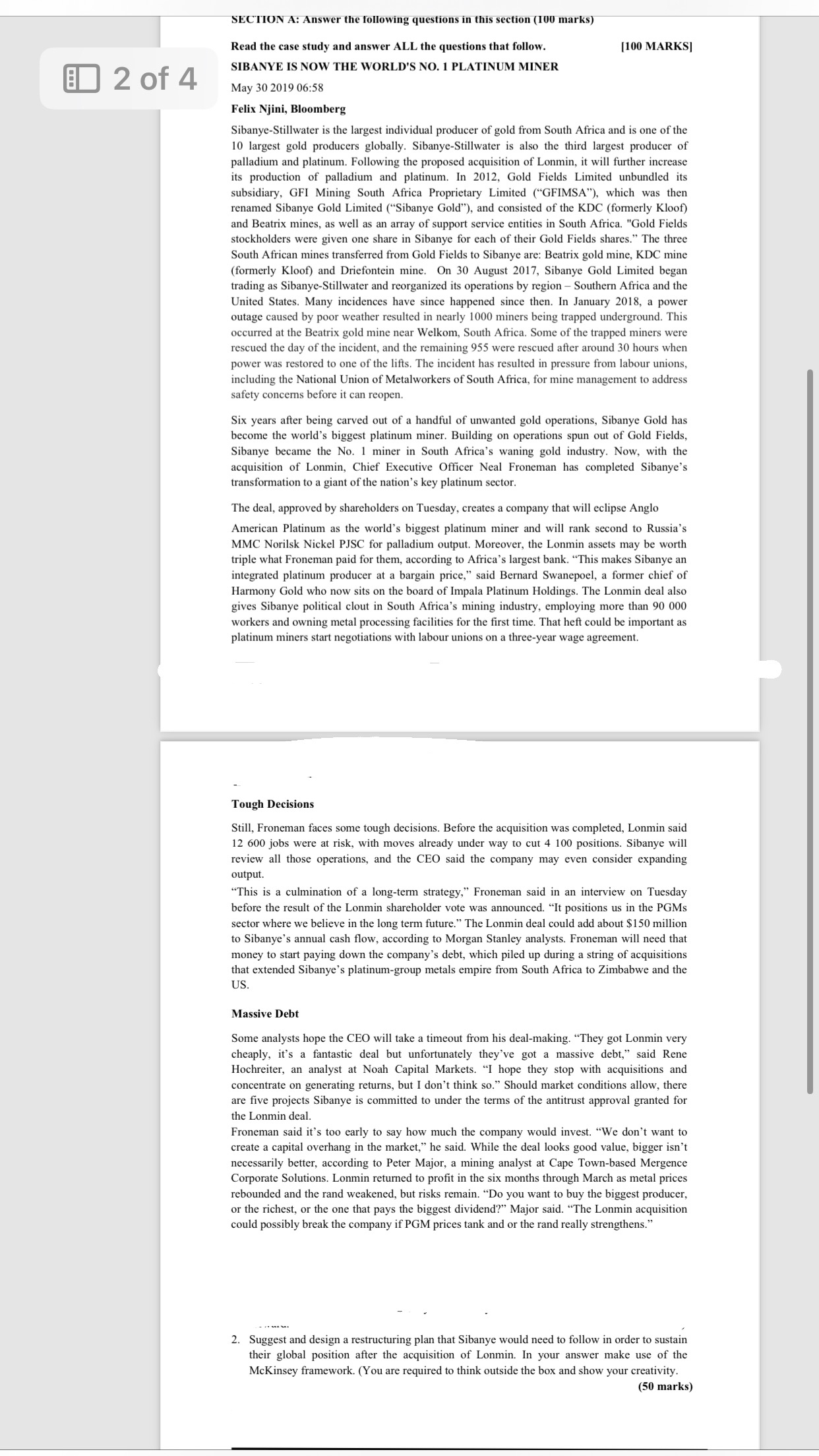  SECTION A: Answer the following questions in this section (100 marks)