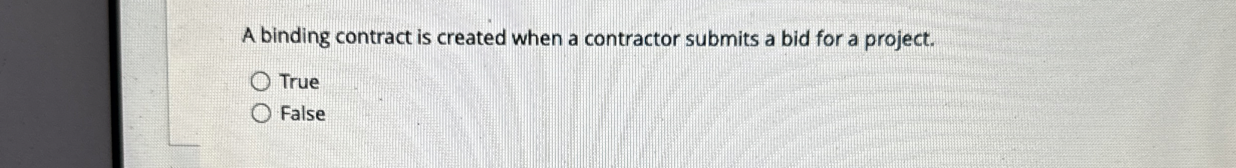  A binding contract is created when a contractor submits a bid