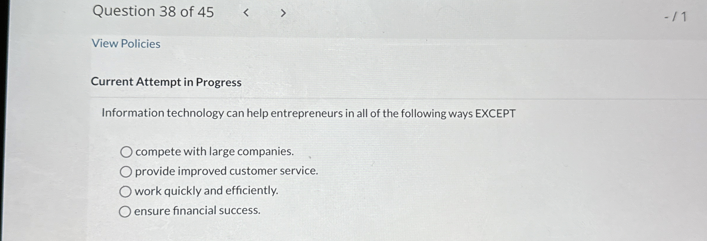  Current Attempt in Progress Information technology can help entrepreneurs in all