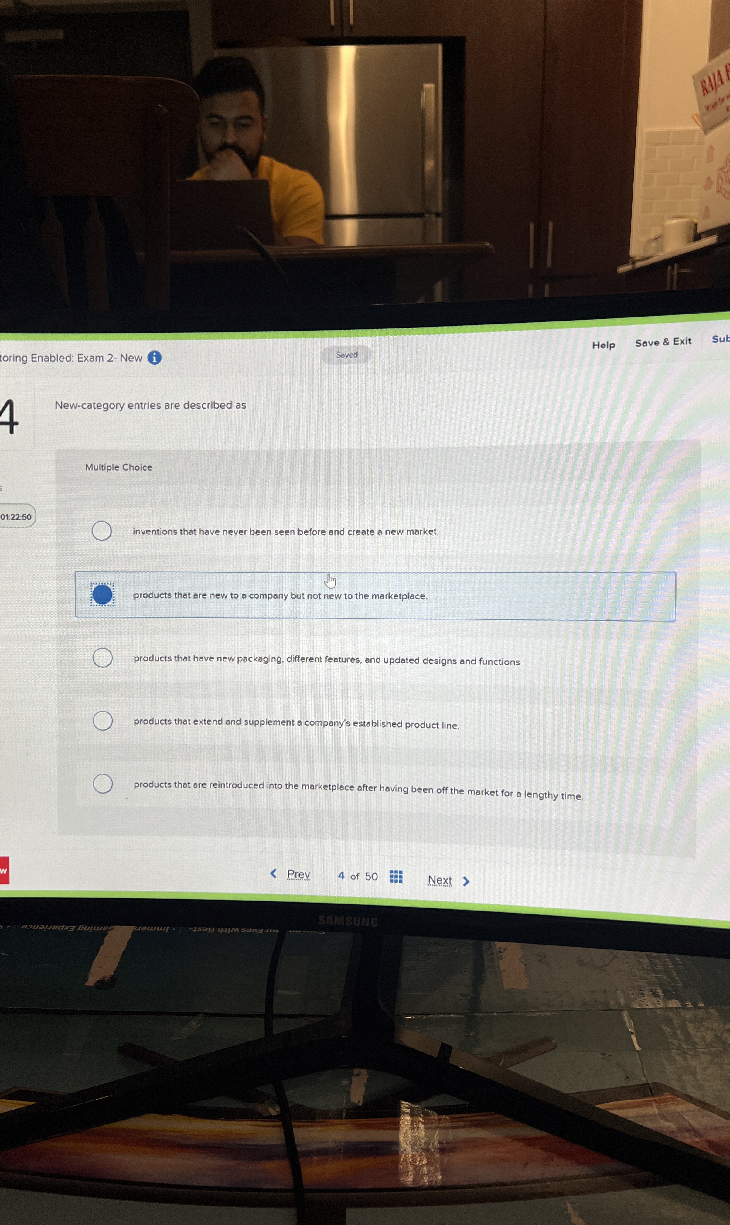  toring Enabled: Exam 2-New Help Save & Exit Suk New-category entries