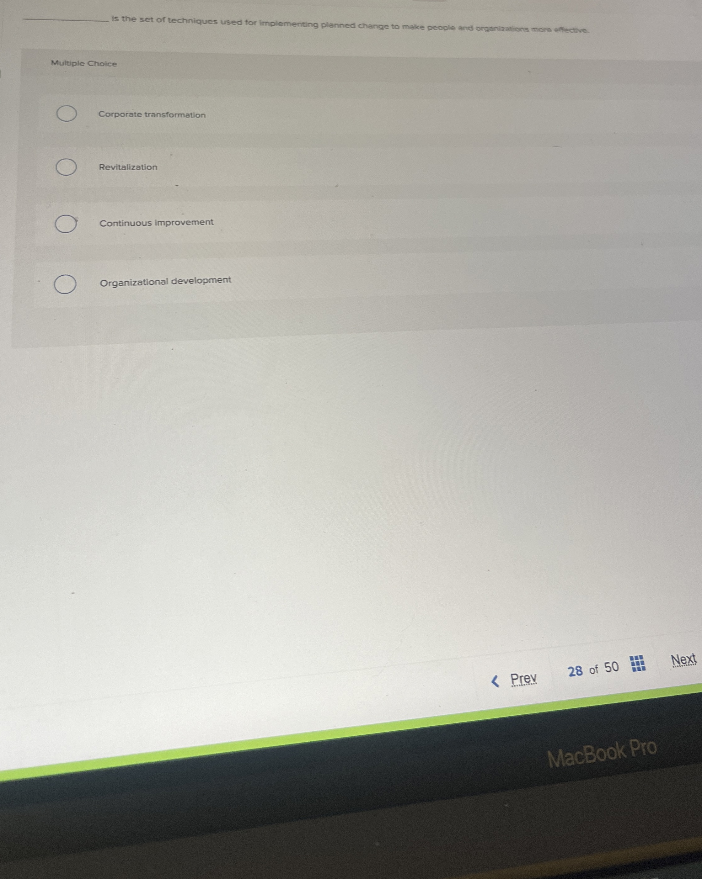  Multiple Choice is the set of techniques used for implementing planned