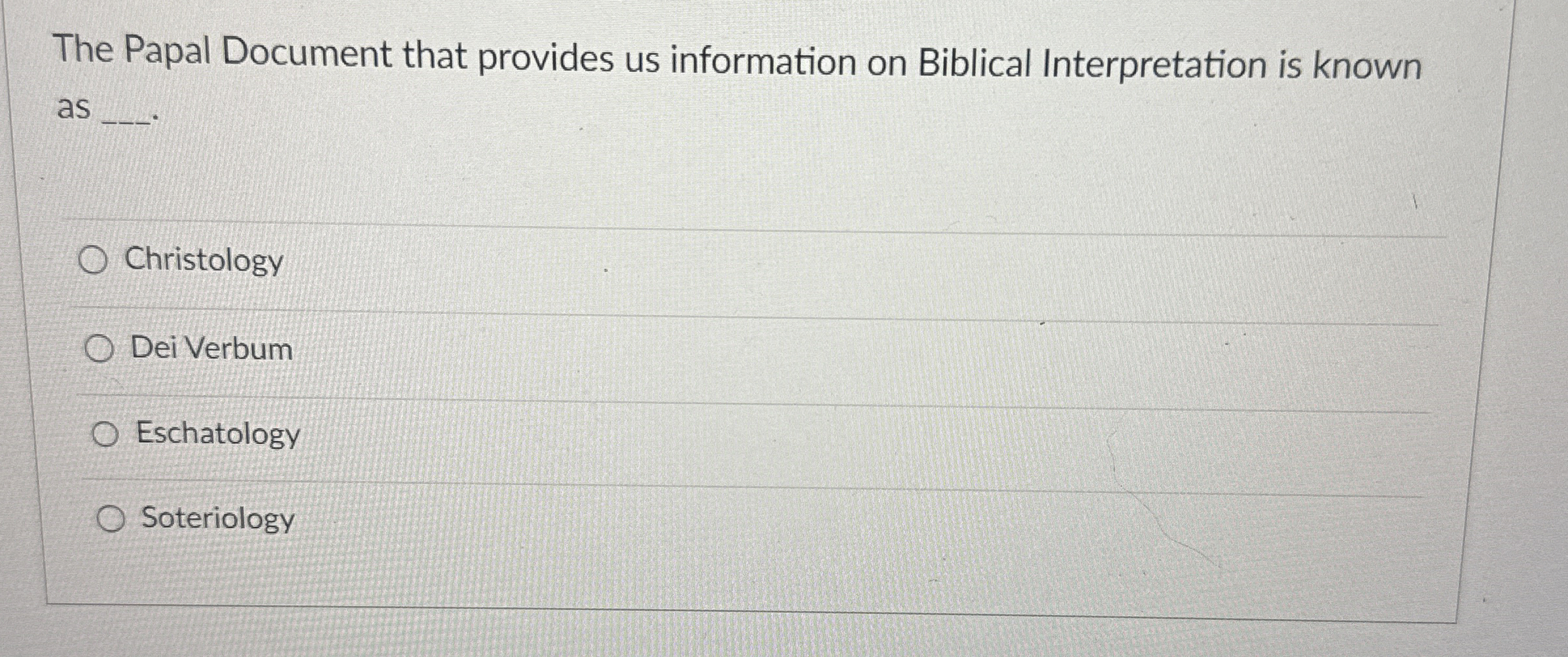  The Papal Document that provides us information on Biblical Interpretation is
