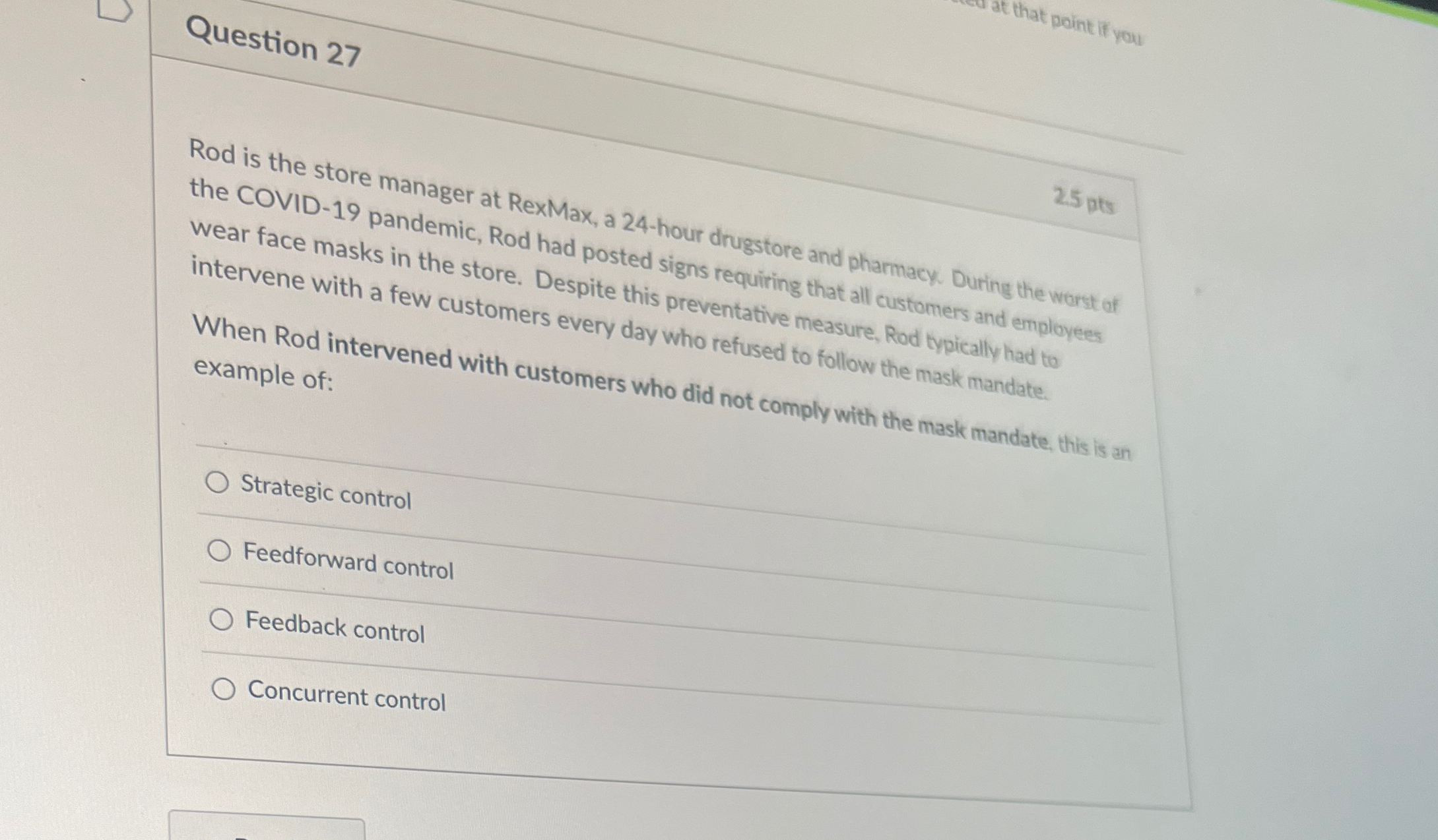  Question 27 Rod is the store manager at RexMax, a 24-hour