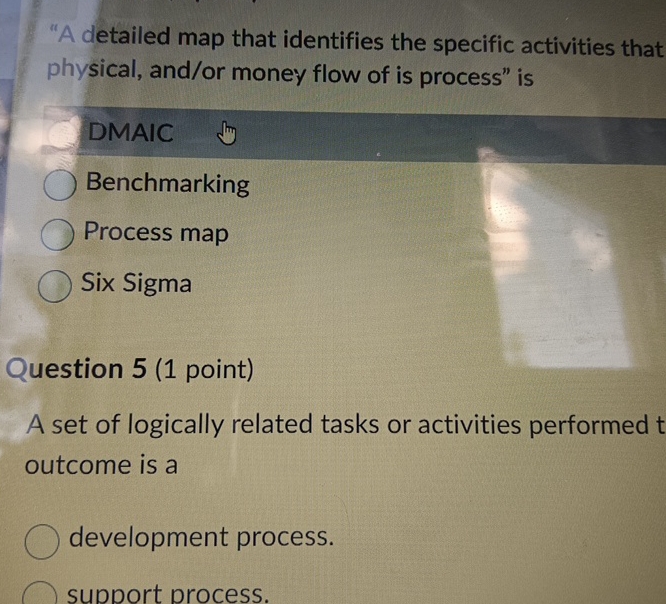  "A detailed map that identifies the specific activities that physical, and/or