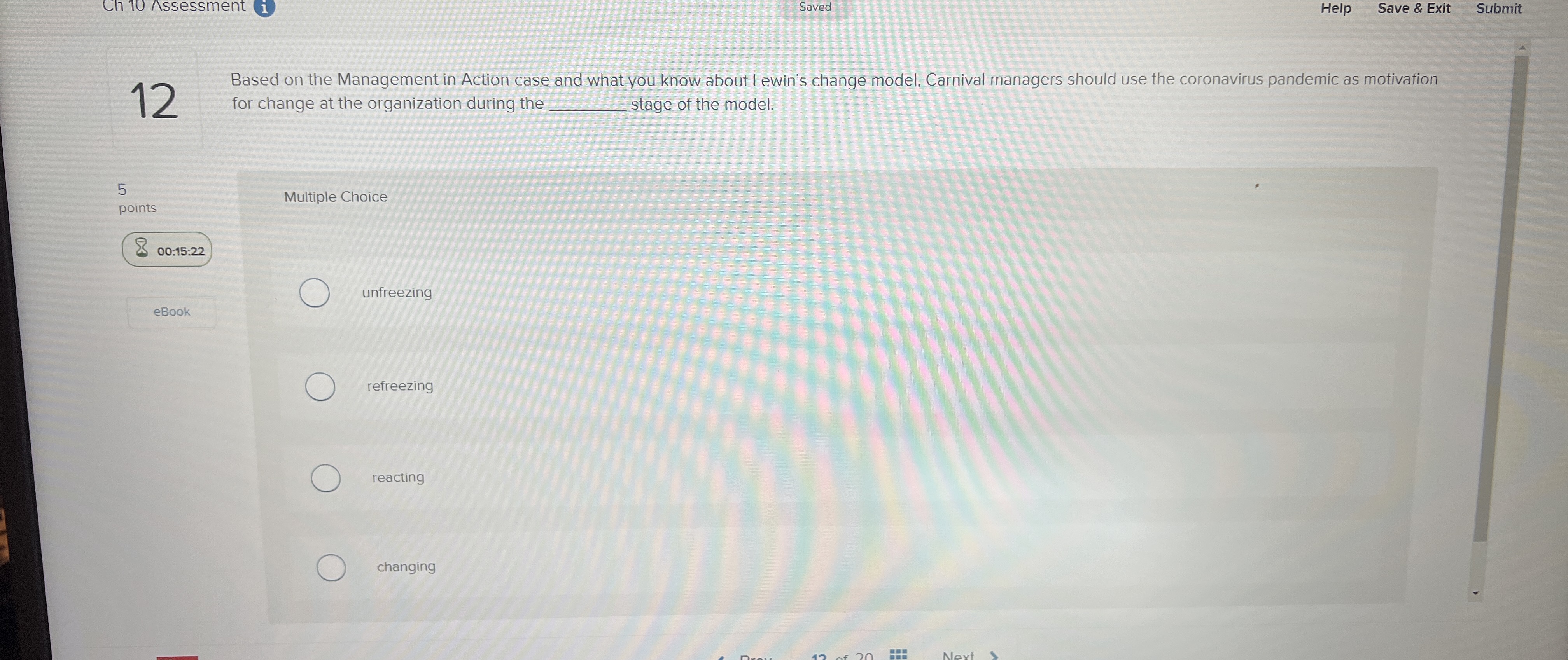  Ch 10 Assessment Saved Help Save & Exit Submit 12 Based