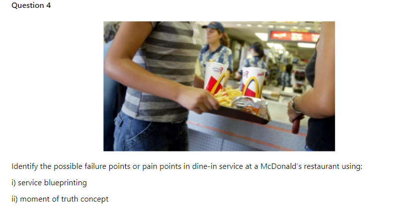  Question 4 Identify the possible failure points or pain points in