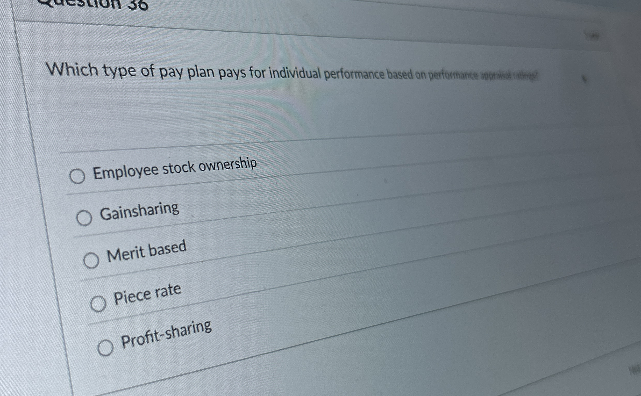  Which type of pay plan pays for individual performance based on