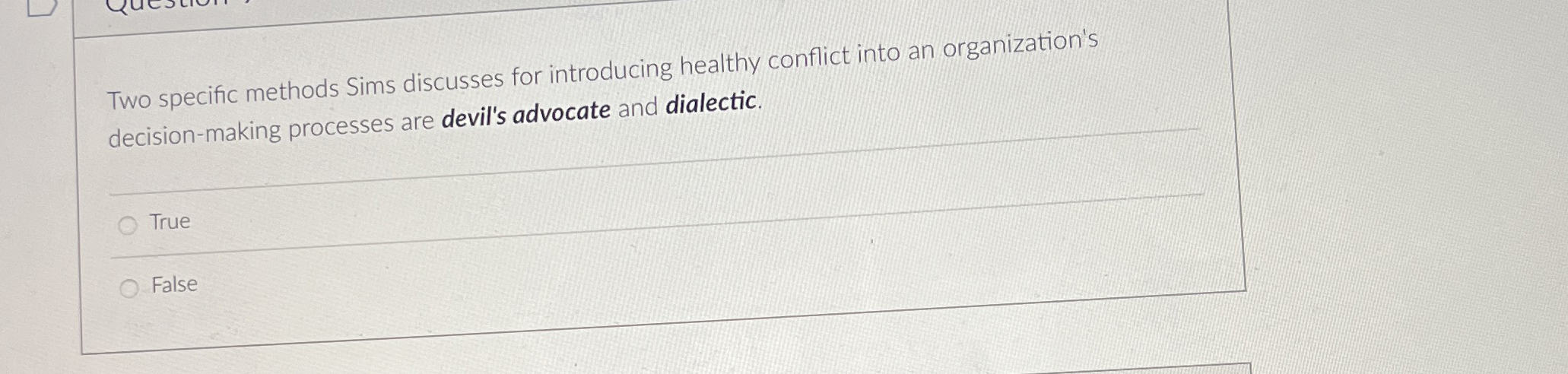  Two specific methods sims discusses for introducing healthy conflict into an