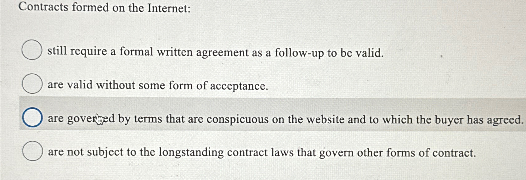  Contracts formed on the Internet: still require a formal written agreement