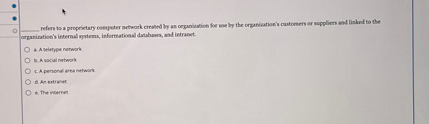  refers to a proprietary computer network created by an organization for