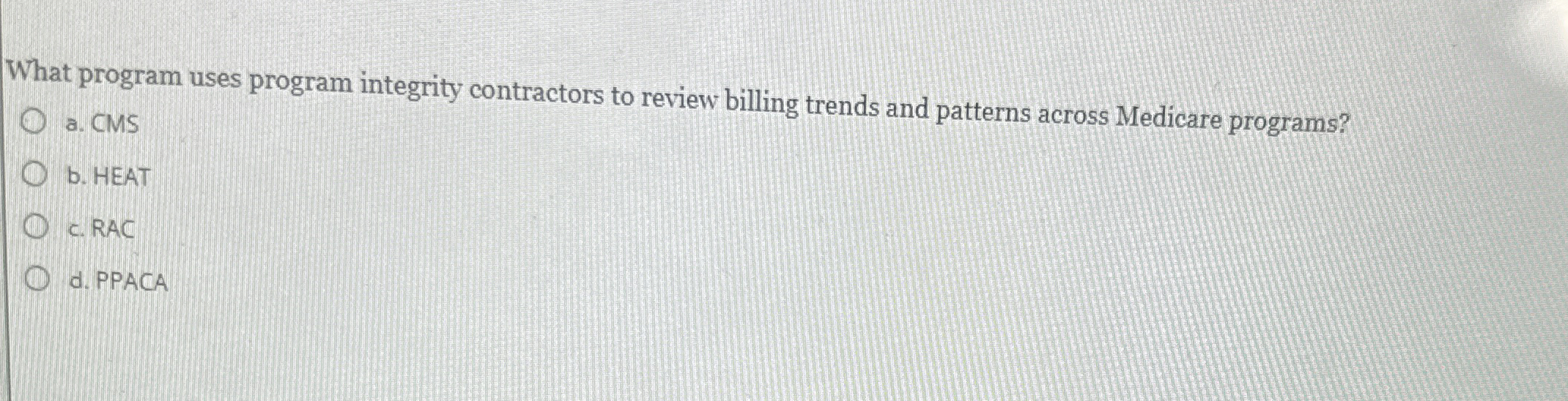  What program uses program integrity contractors to review billing trends and