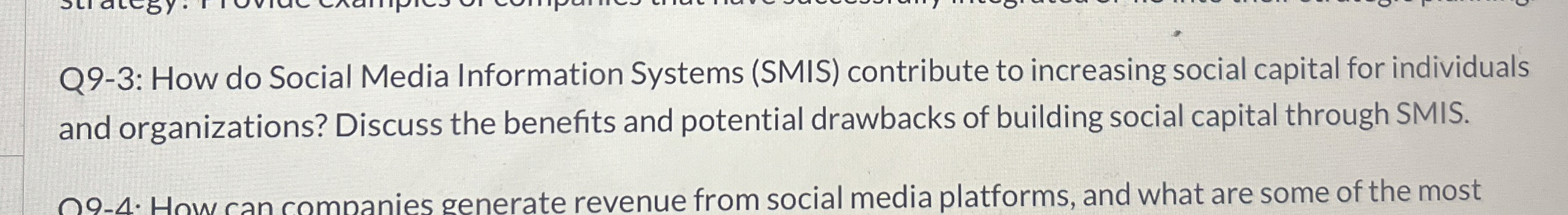  Q9-3: How do Social Media Information Systems (SMIS) contribute to increasing