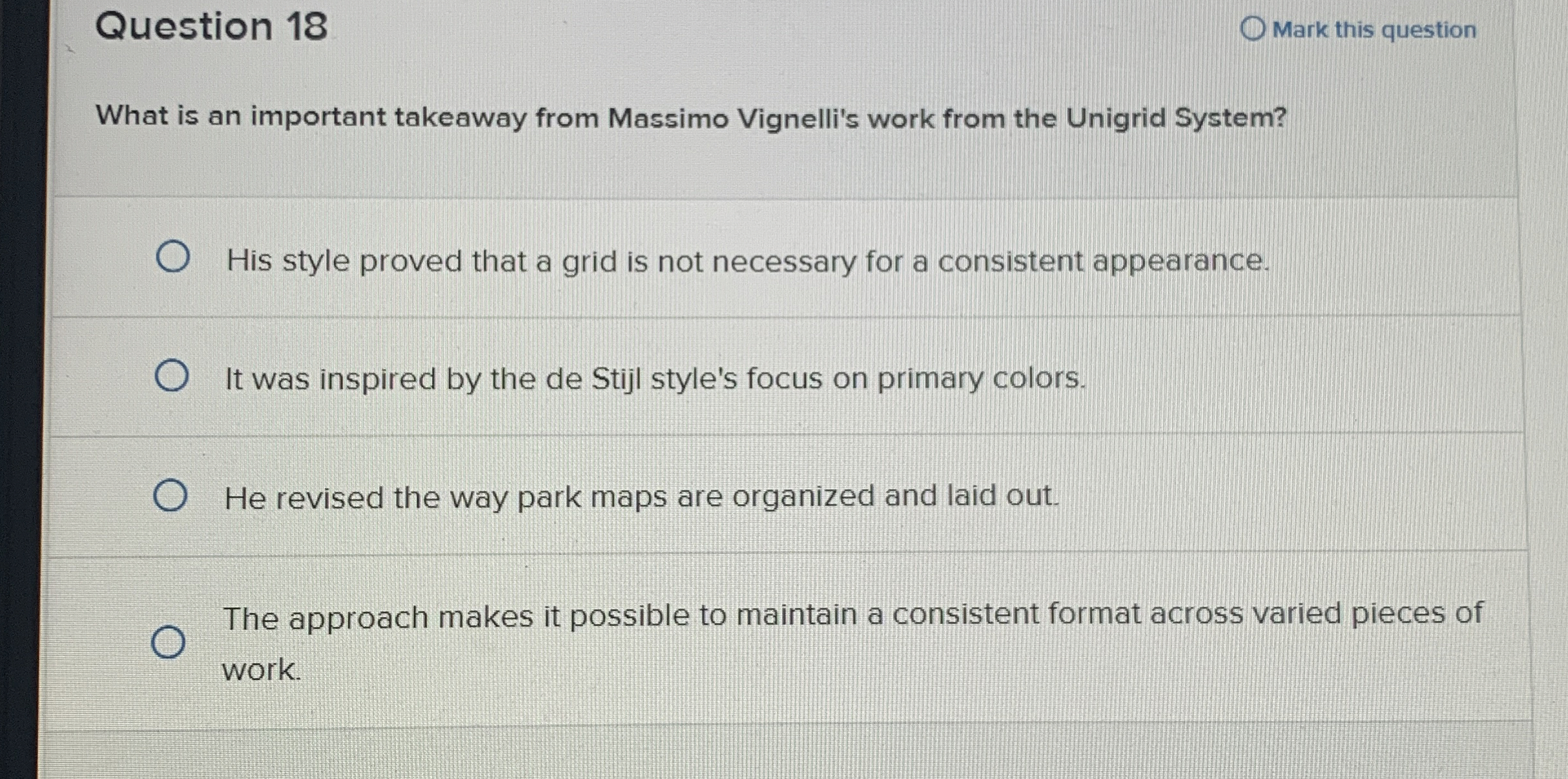  Question 18 Mark this question What is an important takeaway from