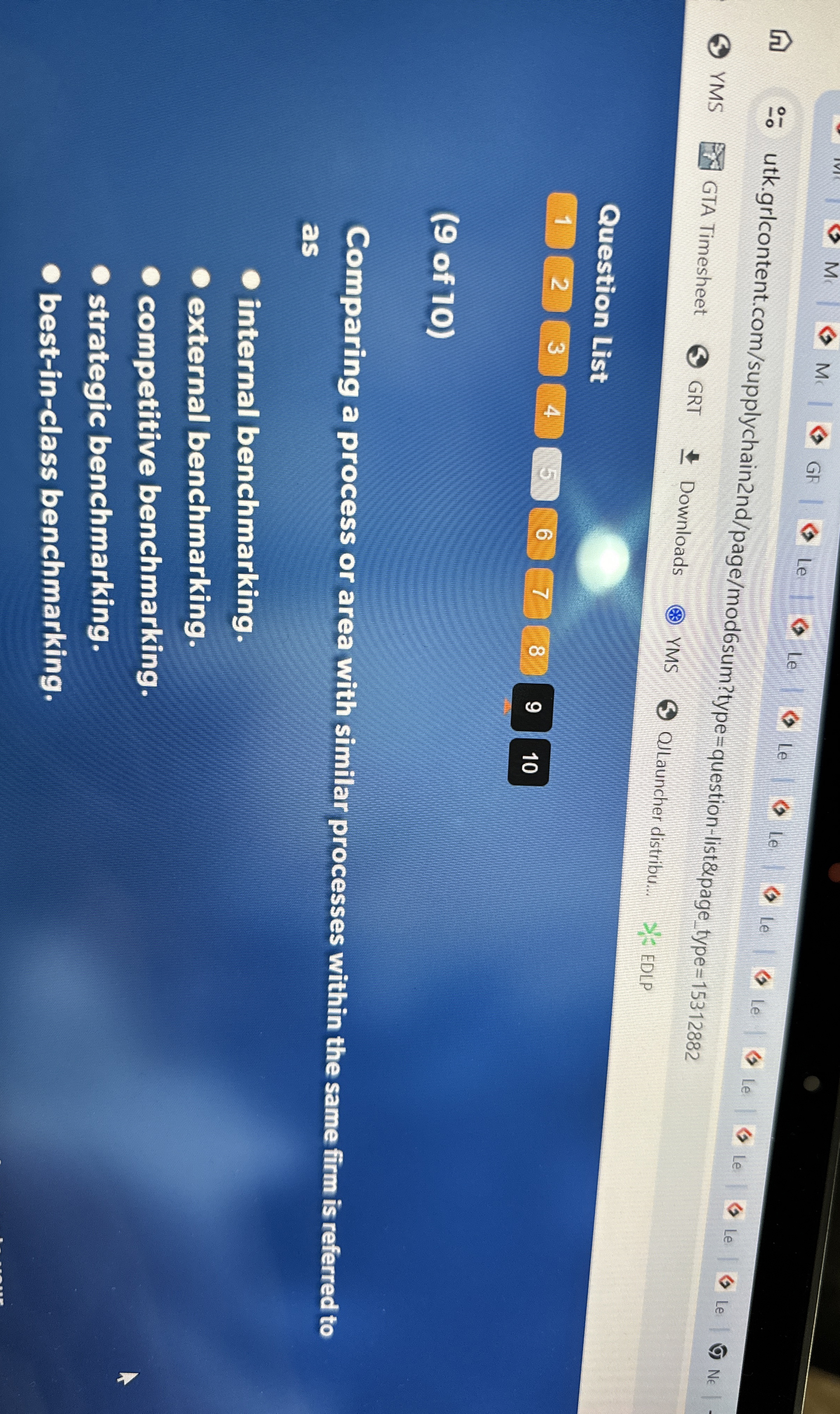  Comparing a processor area with similar processes within the same firm