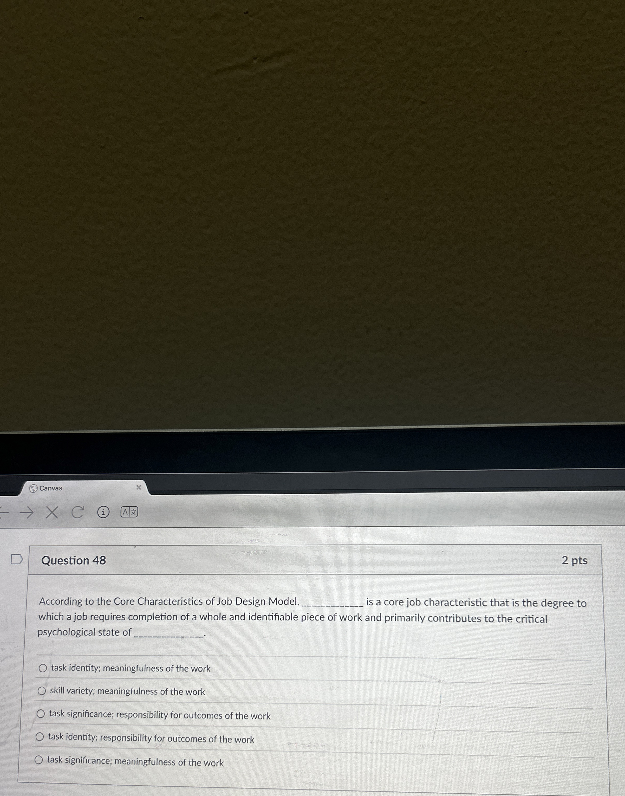  (3) Canvas x Question 48 2 pts According to the Core