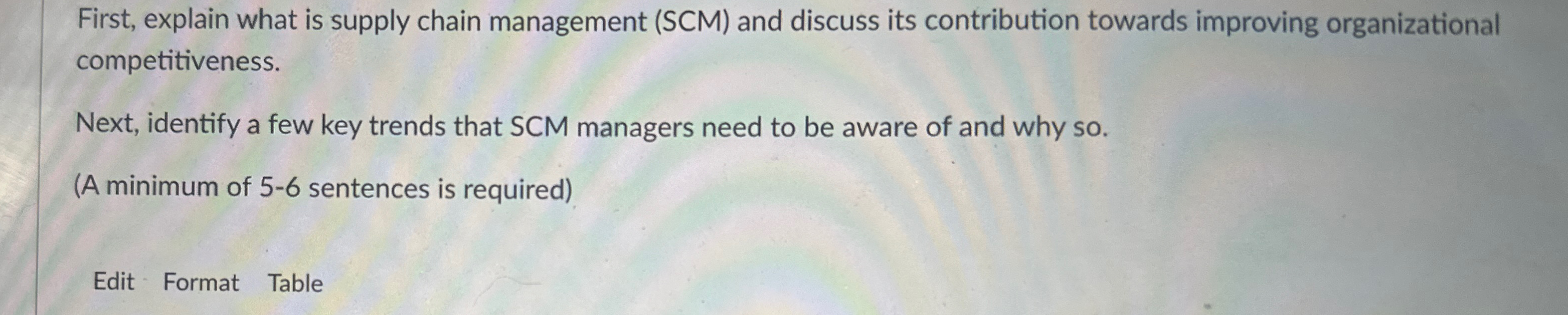  First, explain what is supply chain management (SCM) and discuss its