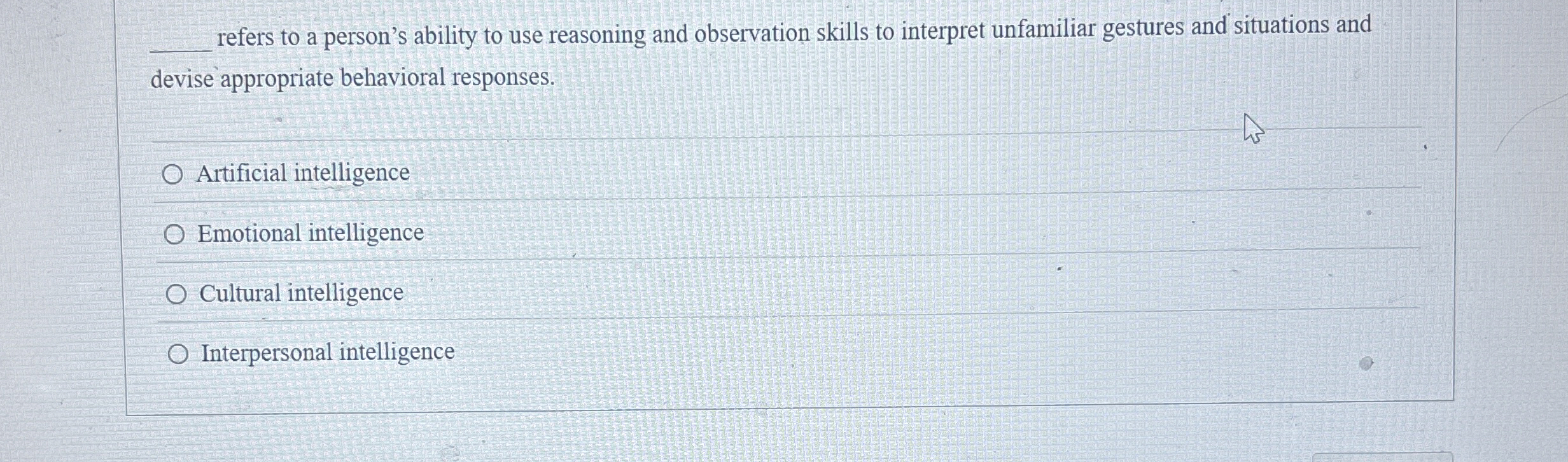  q, refers to a person's ability to use reasoning and observation