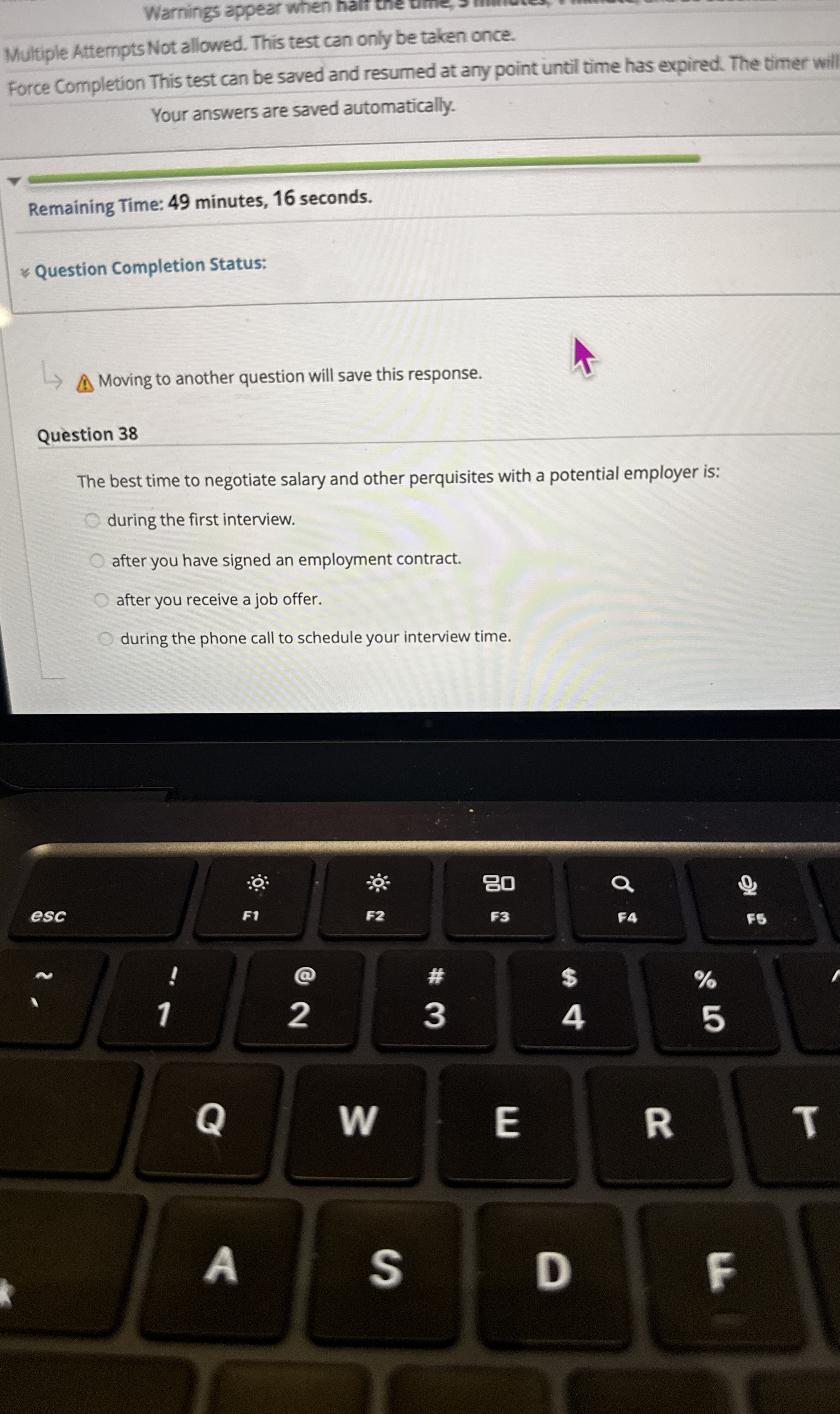  Warnings appear when hair the ume, Multiple Attempts Not allowed. This