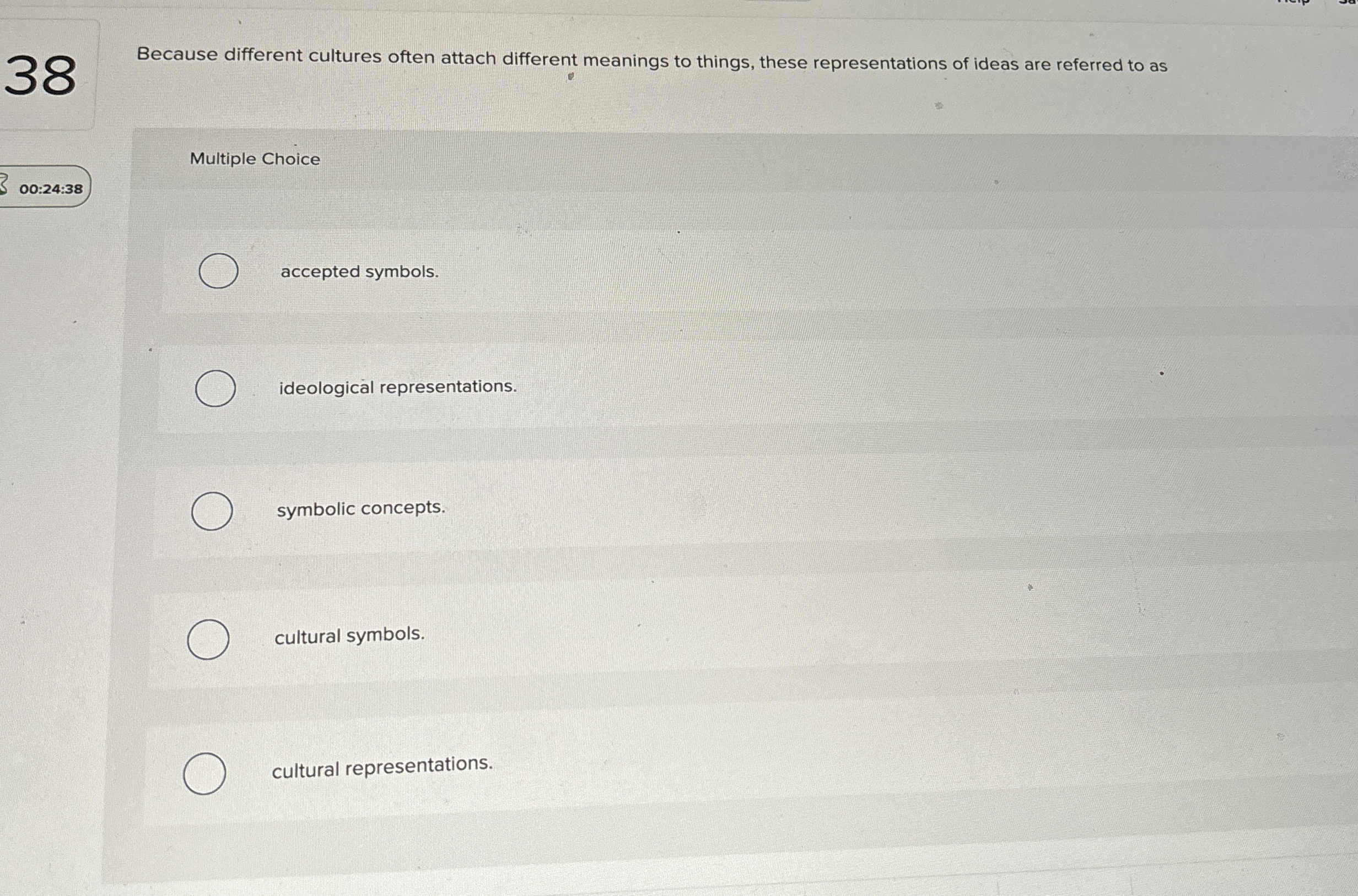  Because different cultures often attach different meanings to things, these representations