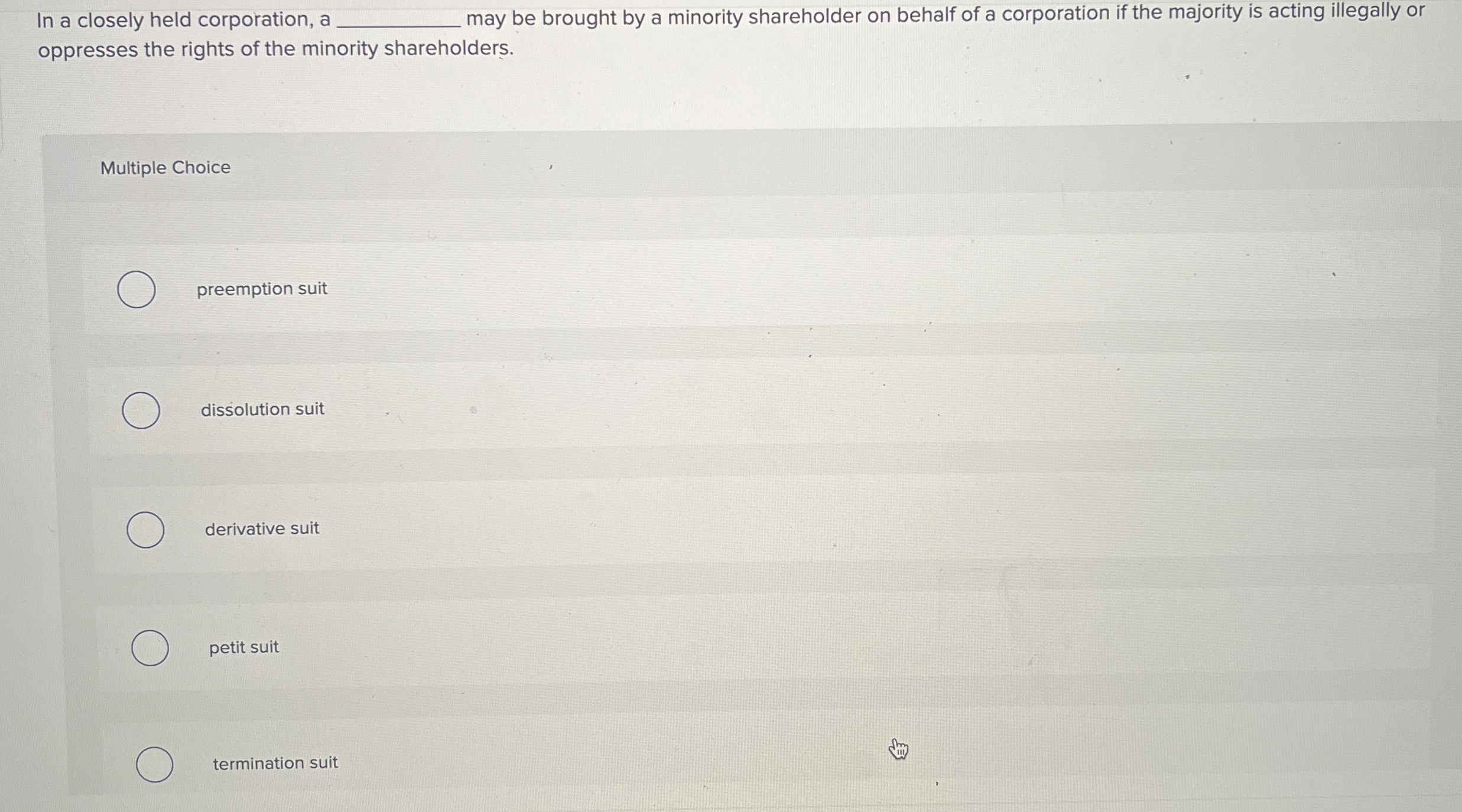  In a closely held corporation, ?bar(c) may be brought by a