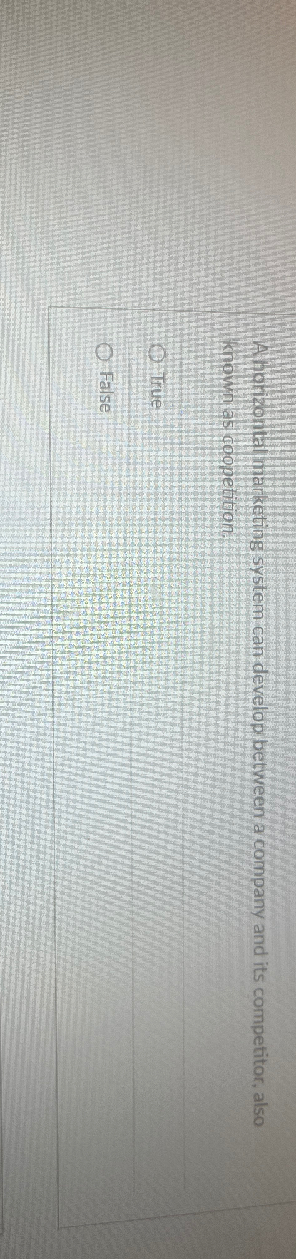  A horizontal marketing system can develop between a company and its