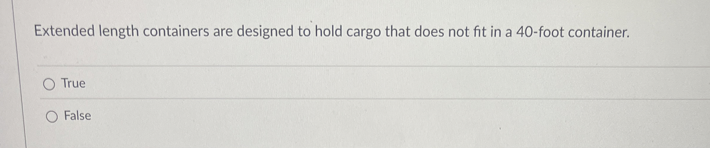  Extended length containers are designed to hold cargo that does not
