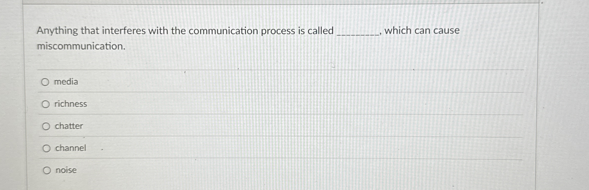  Anything that interferes with the communication process is called which can