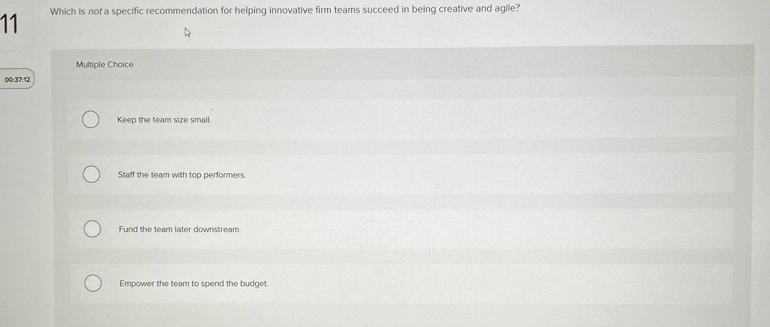  11 Which is not a specific recommendation for helping innovative firm