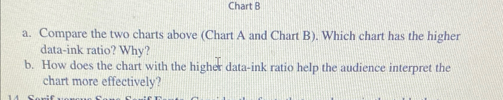  Chart B a. Compare the two charts above (Chart A and