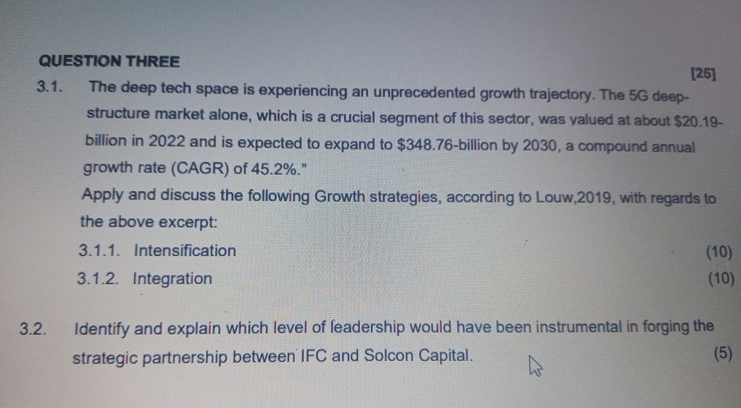  QUESTION THREE 3.1. The deep tech space is experiencing an unprecedented