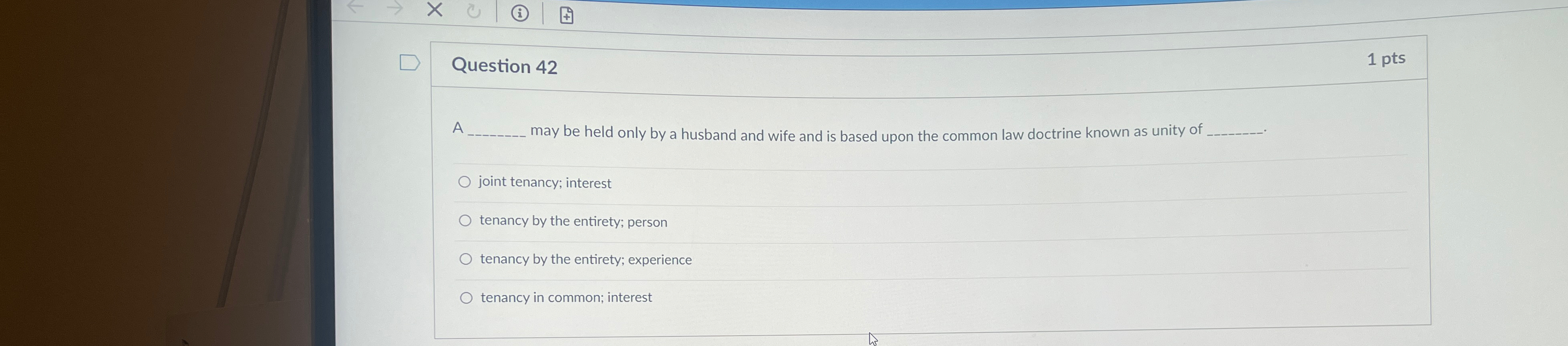  Question 42 A q, may be held only by a husband