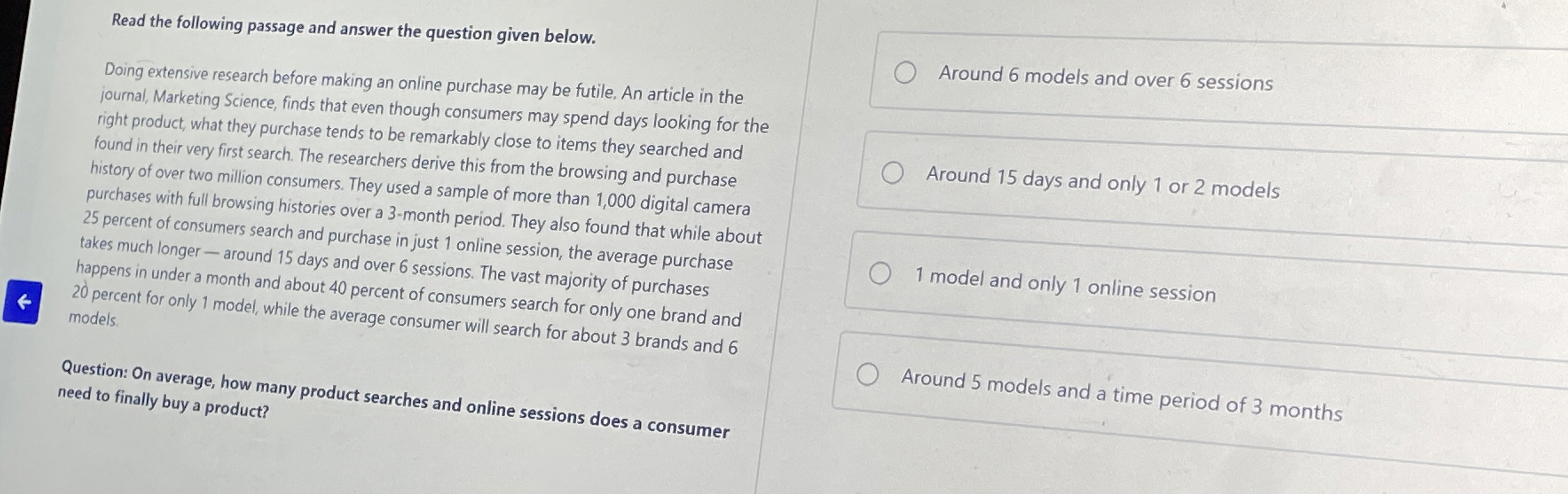  Read the following passage and answer the question given below. Doing