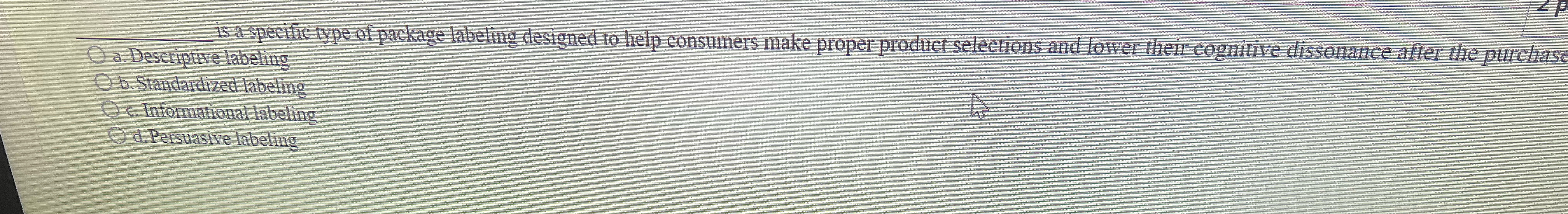  is a specific type of package labeling designed to help consumers