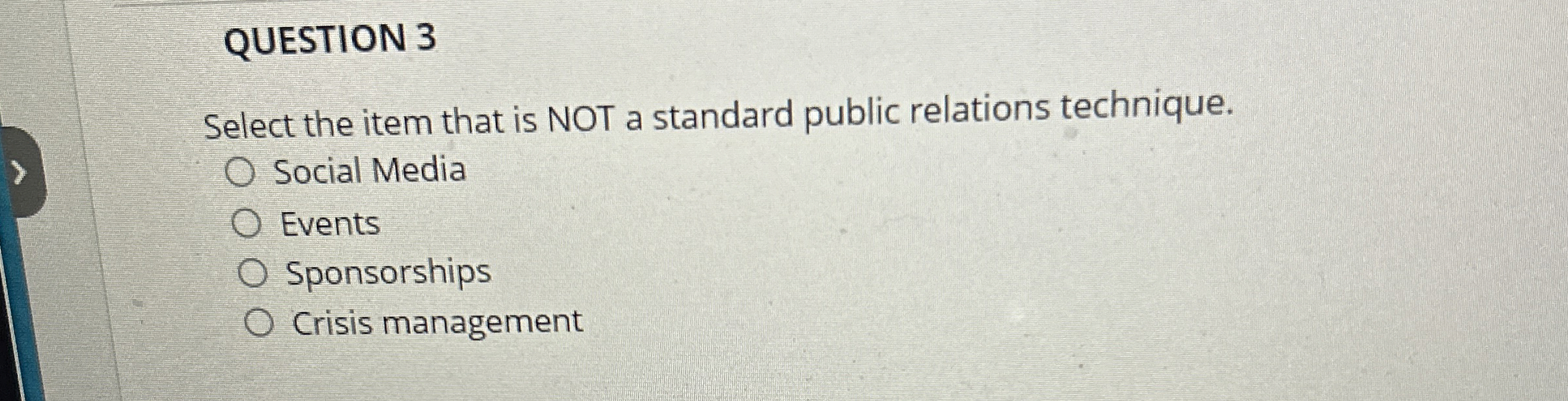  QUESTION 3 Select the item that is NOT a standard public