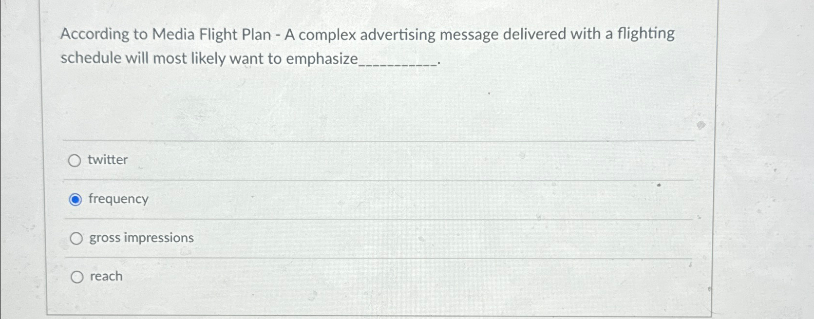  According to Media Flight Plan - A complex advertising message delivered