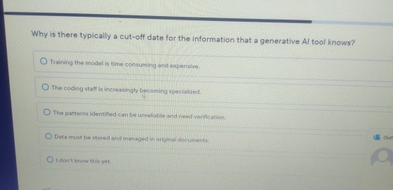  Why is there typically a cut-off date for the information that
