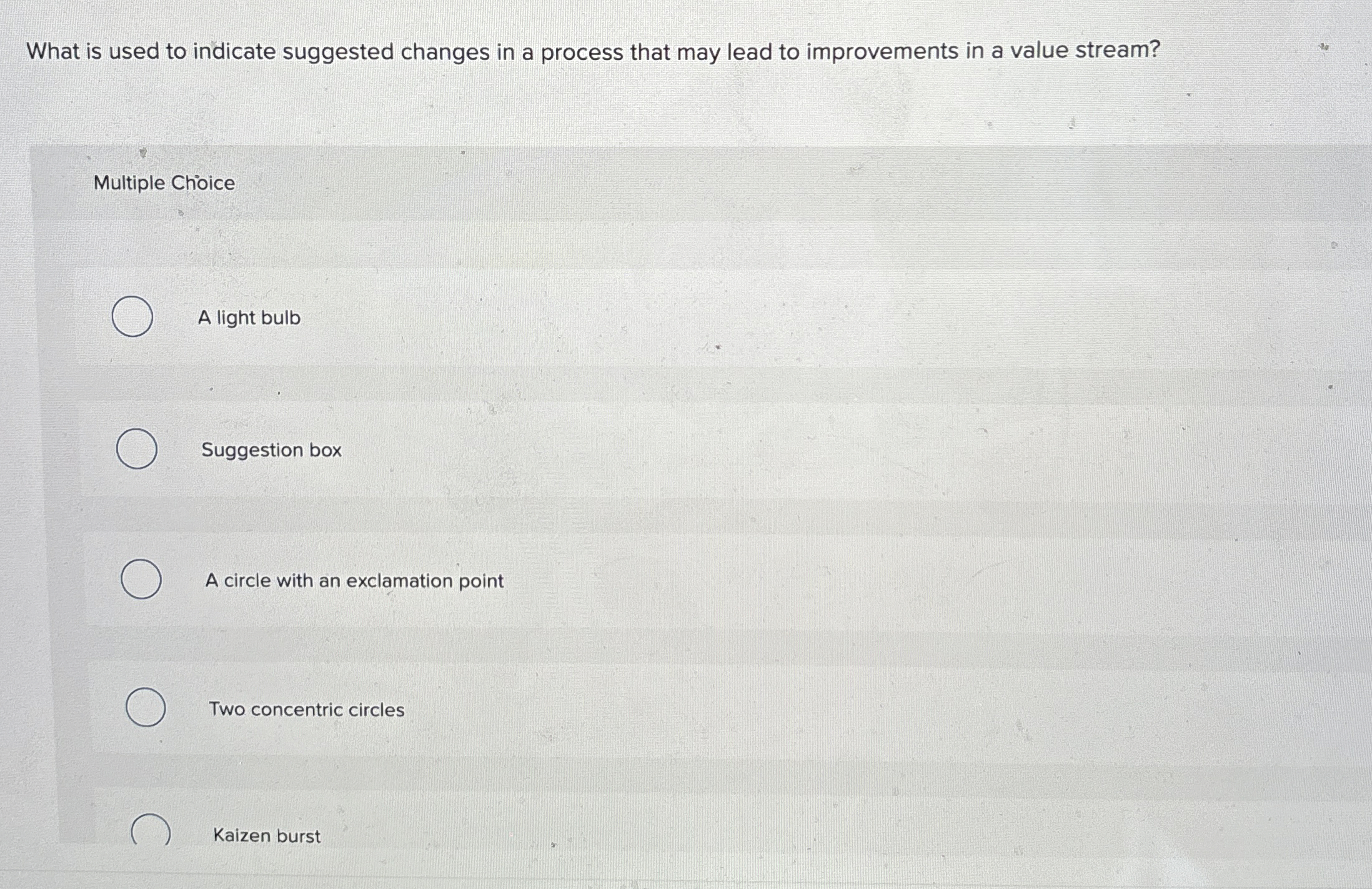  What is used to indicate suggested changes in a process that
