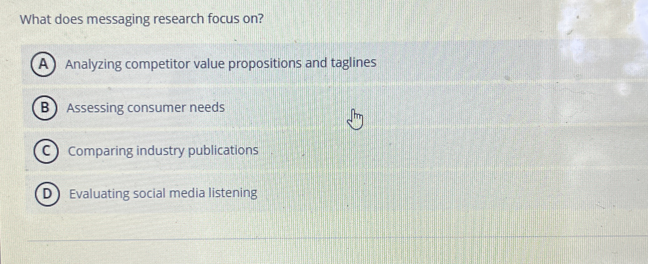  What does messaging research focus on? Analyzing competitor value propositions and