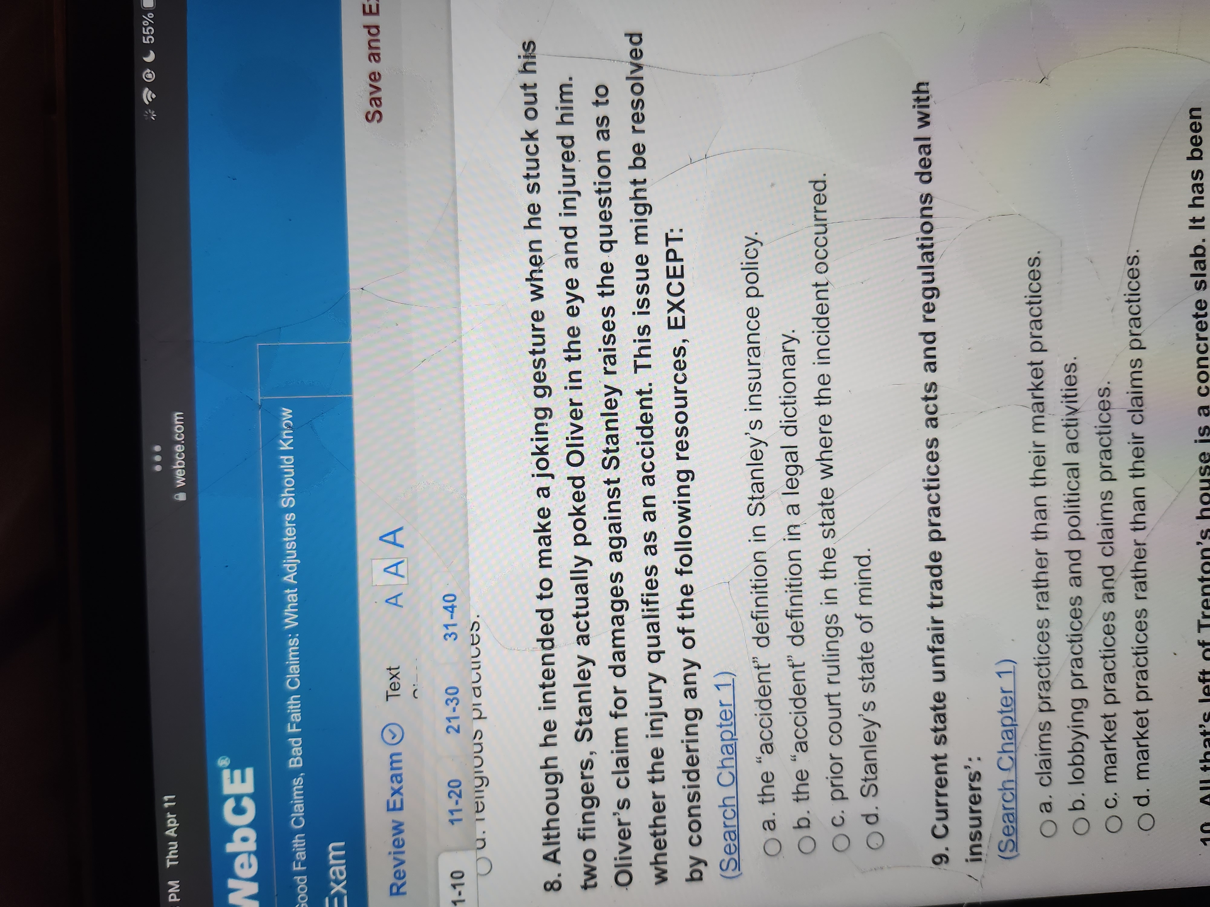  Although he intended to make a joking gesture when he stuck